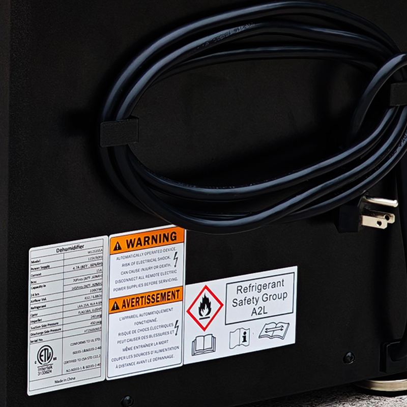 Back Side of Vt70e Dehumidifier
