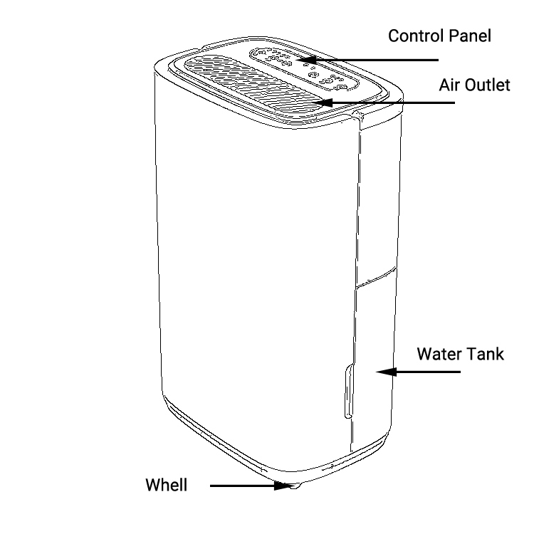 Preair 10L Small Quiet Dehumidifier