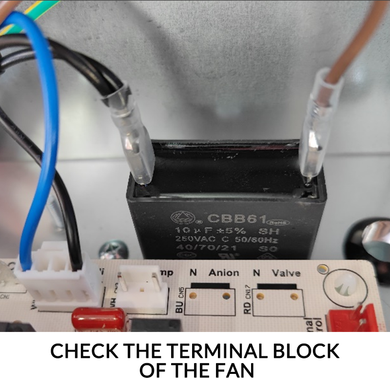 2.4 Check the Terminal Block of the Fan