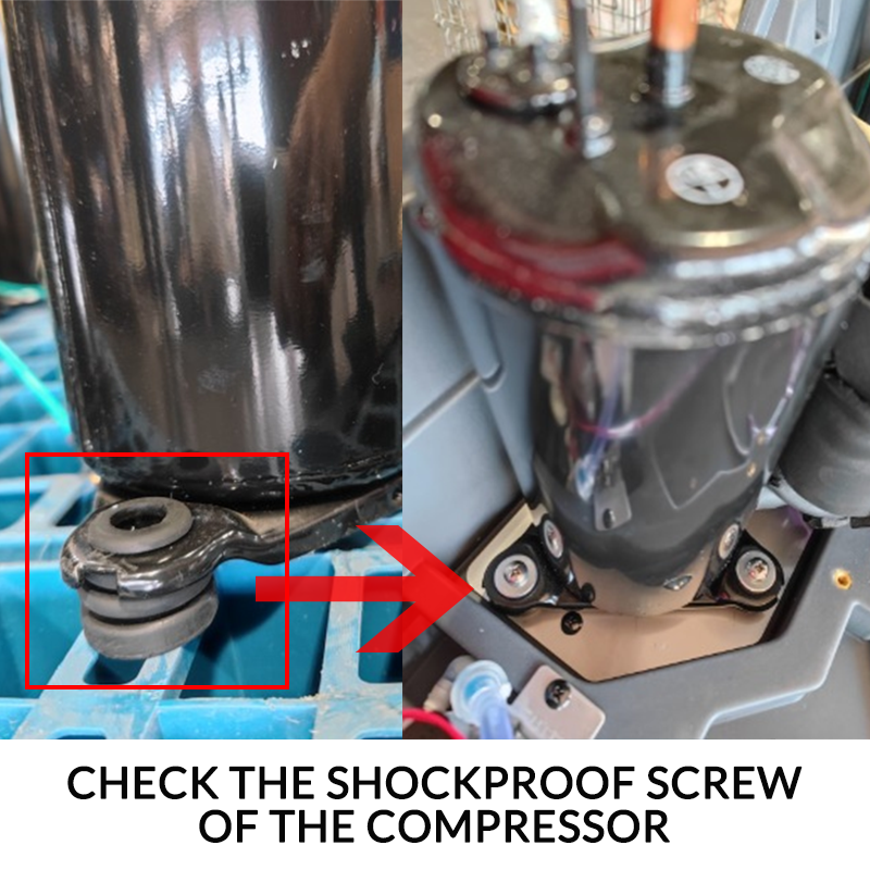 5.3 Check the Shockproof Screw of the Compressor