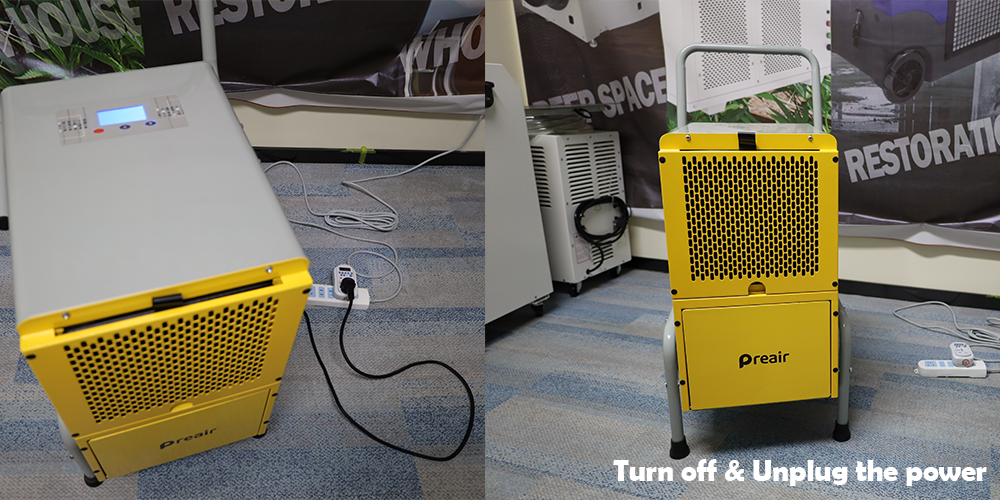 Turn off and Unplug the Power of the Pr50 Dehumidifier