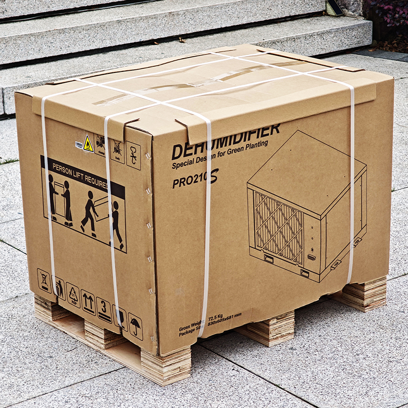 Carton Packaging and Wooden Base of Pro210s Dehumidifier
