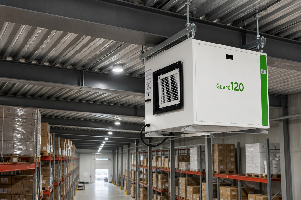 Guard120 Industrial Ceiling Dehumidifier for Large Warehouse