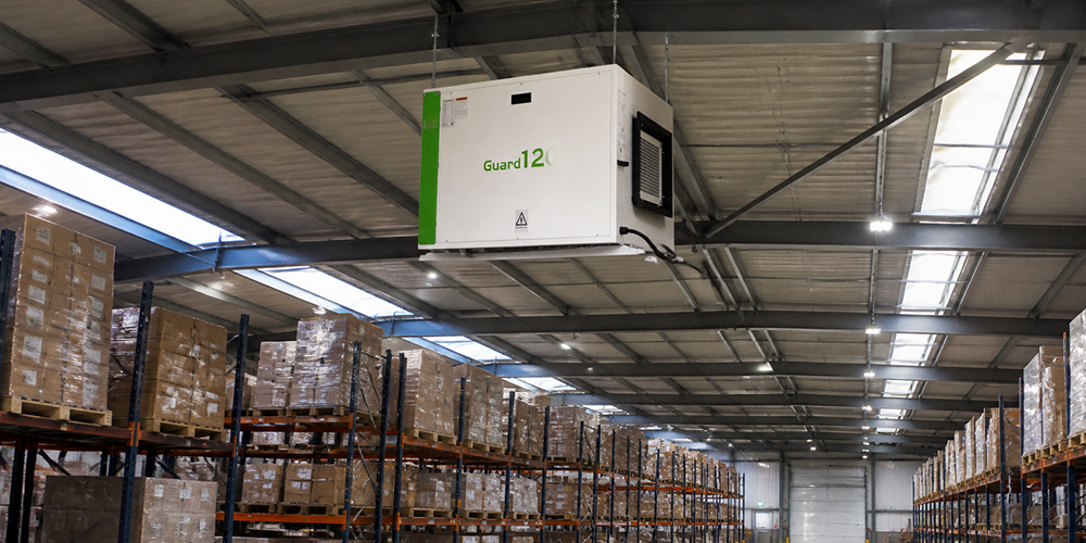 Guard120 Industrial Ceiling Mounted Dehumidifier for Large Warehouse
