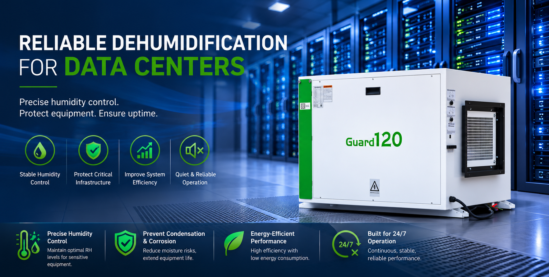 Guard120 Industrial Strength Dehumidifier for Data Center