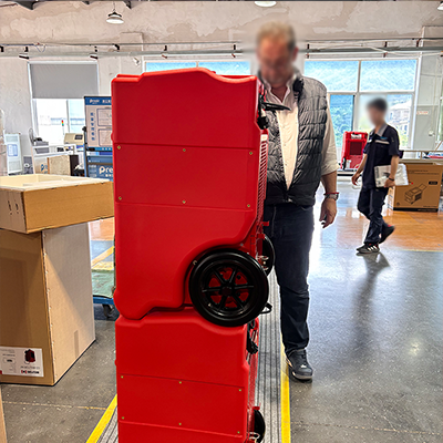 Preair Customer Test the Stackability of the Dehumidifier