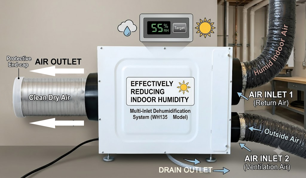 Wh135 Whole Home Dehumidifier for Heat Wave Humidity