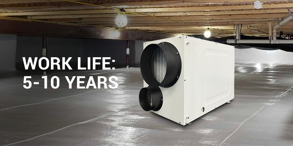 Wh95 Crawl Space Dehumidifier Work Life 5 to 10 Years